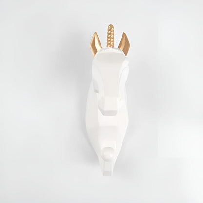 Resin Animal Wall Hook | Deer/Elephant/Unicorn | Onyx/Gold/Ivory | Durable & Decorative | Brick by Brick
