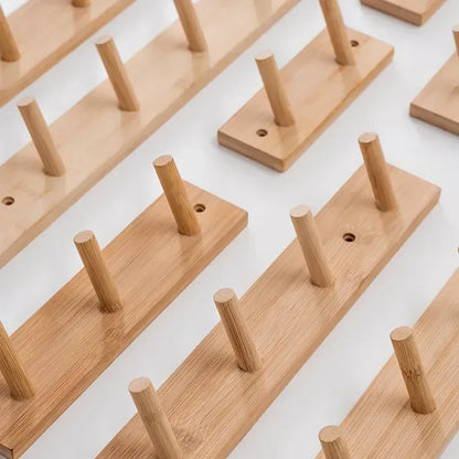 Bamboo Wall Coat Rack | Hooks for Coats and Keys | Eco-Friendly Entryway Organizer | Brick by Brick