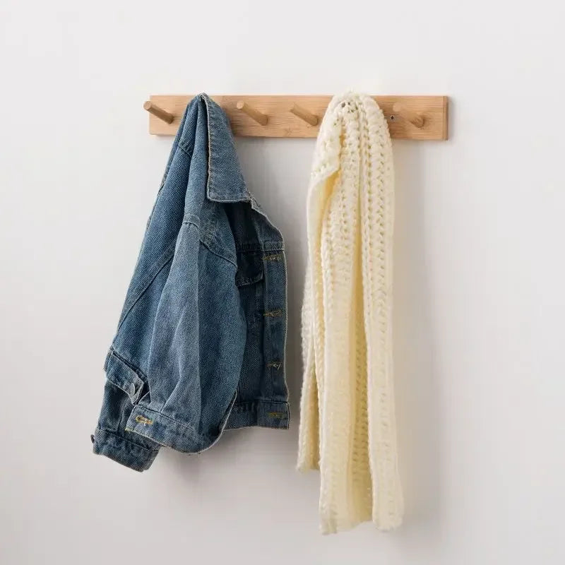 Bamboo Wall Coat Rack | Hooks for Coats and Keys | Eco-Friendly Entryway Organizer | Brick by Brick