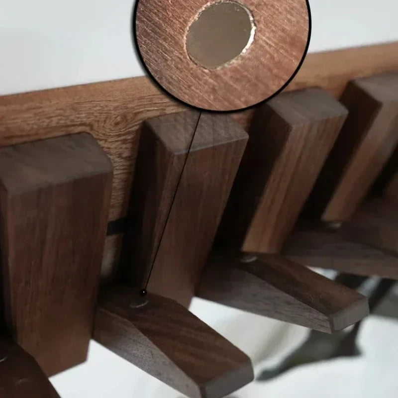 Wall-Mounted Coat Rack | Solid Wood No-Drill Organizer | Space-Saving Entryway Hooks | Brick by Brick