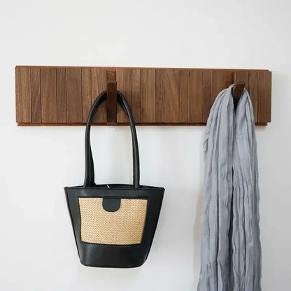 Wall-Mounted Coat Rack | Solid Wood No-Drill Organizer | Space-Saving Entryway Hooks | Brick by Brick