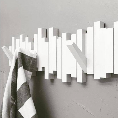 Elegant Piano-Style Coat Rack | Wall-Mounted | Artistic & Functional Entryway Accent | Brick by Brick