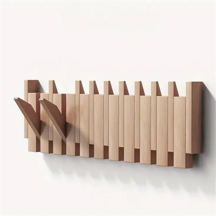 Decorative Coat Rack | 5.91 in | Modern Wall-Mounted Storage | Premium Wood Design | Brick by Brick
