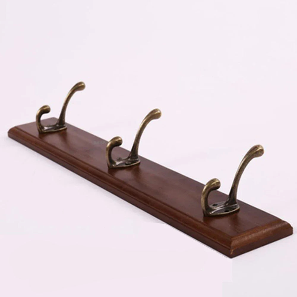 Wall-Mounted Coat Rack | Solid Wood Entryway Organizer | Rustic Space-Saving Hooks | Brick by Brick