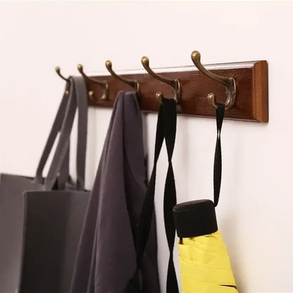 Wall-Mounted Coat Rack | Solid Wood Entryway Organizer | Rustic Space-Saving Hooks | Brick by Brick