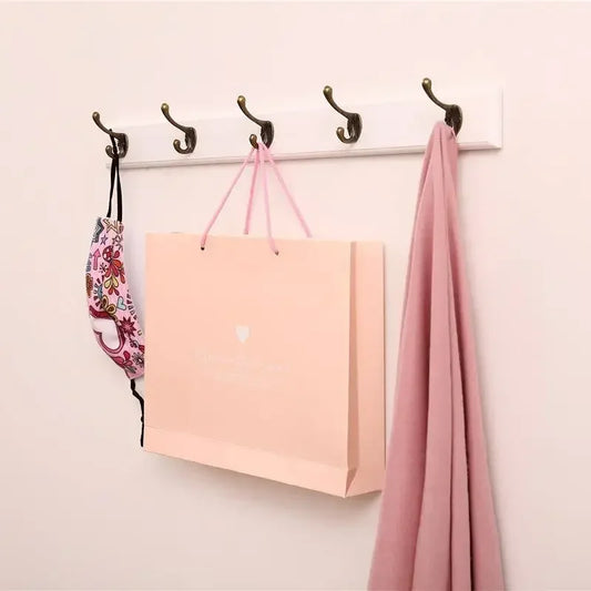 Wall-Mounted Coat Rack | Solid Wood Entryway Organizer | Rustic Space-Saving Hooks | Brick by Brick