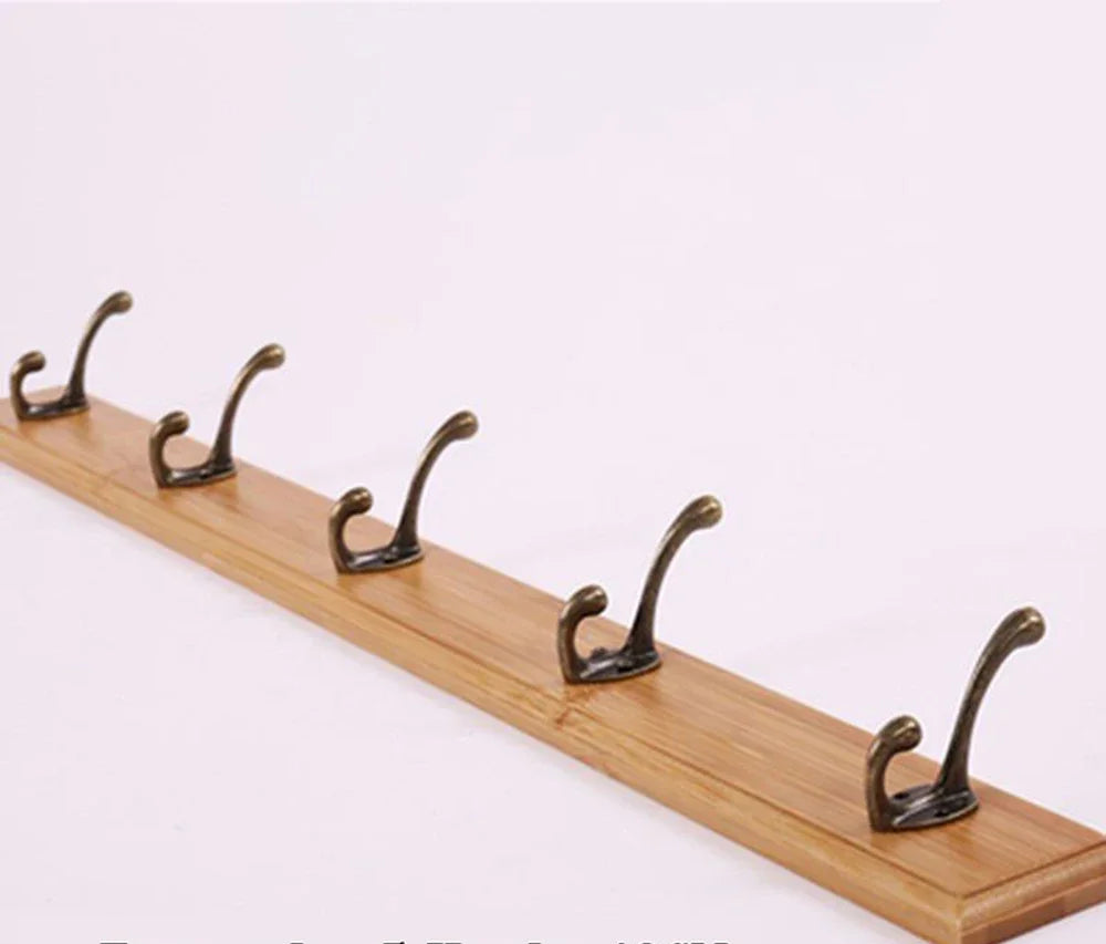 Wall-Mounted Coat Rack | Solid Wood Entryway Organizer | Rustic Space-Saving Hooks | Brick by Brick