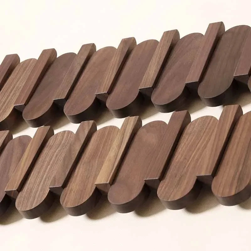 Walnut Wall Coat Rack | 3‑7 Hooks | Solid Wood | Nordic Entry Storage | Brick by Brick