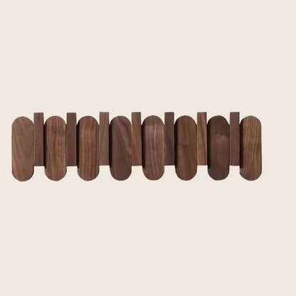 Walnut Wall Coat Rack | 9.45-19.69 x 5.12 in | Wooden Entryway Organizer | Space-Saving Storage Hooks | Brick by Brick