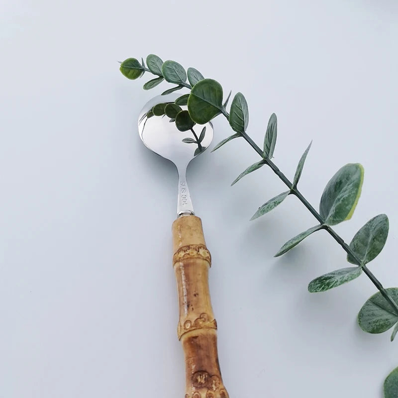 Nakuti Bamboo Cutlery Set | Elegant Dining Utensils | Stainless Steel | Perfect for Casual & Special Occasions | Brick by Brick London 2