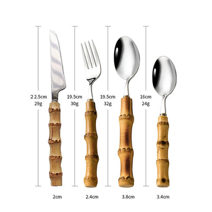 Nakuti Bamboo Cutlery Set | Elegant Dining Utensils | Stainless Steel | Perfect for Casual & Special Occasions | Brick by Brick London 4