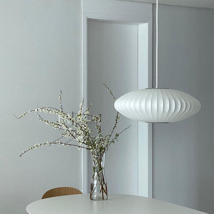 Scandinavian Pendant Light | Minimalist White Saucer Shade | Cozy Indoor Lighting | Brick by Brick