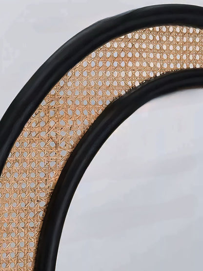 Nordan Arched Mirror Rattan Border | Elegant Home Decor | 30 x 20 Modern Design | Brick by Brick London 2