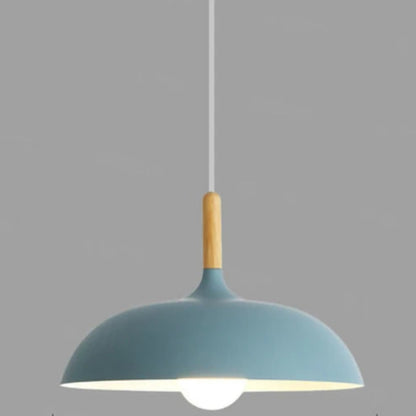 Scandinavian Pendant Light | Oak & Iron | Adjustable Height | E27 Bulb | Minimalist Nordic Design