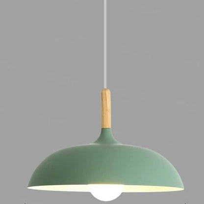Scandinavian Pendant Light | Oak & Iron | Adjustable Height | E27 Bulb | Minimalist Nordic Design