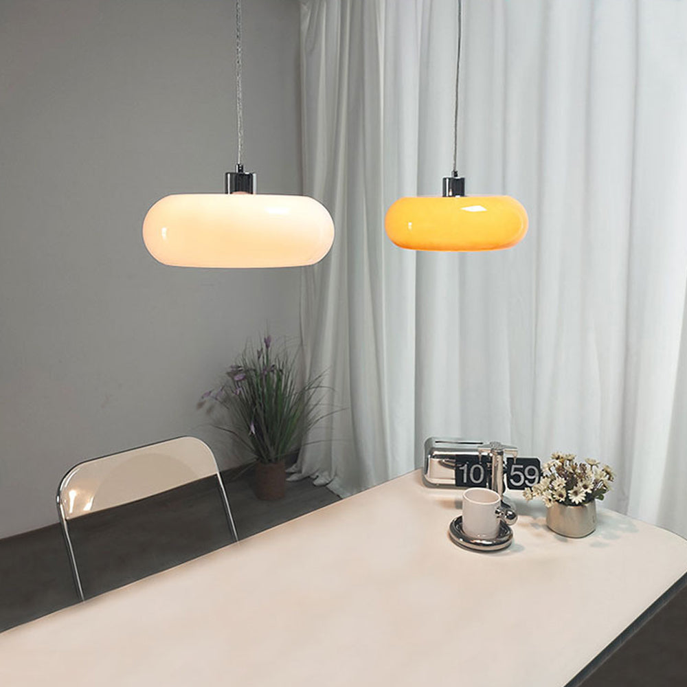 Nordic Art Glass Hanging Light | 3.94 x 11.02 in | Soft Glow Pendant | Elegant Home Lighting | Brick by Brick