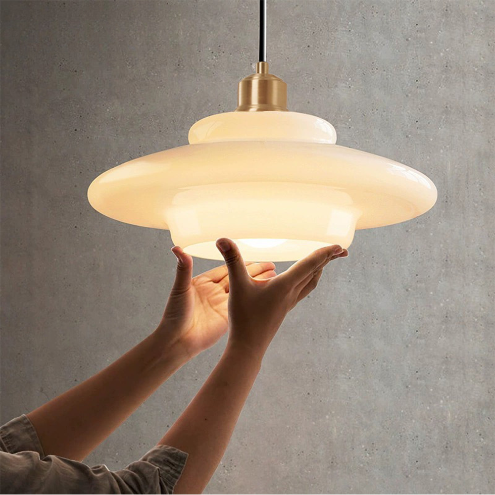 Nordic Glass Pendant Light | H5.1-7.4 in | Minimalist Ceiling Fixture | Modern Home Lighting | Brick by Brick