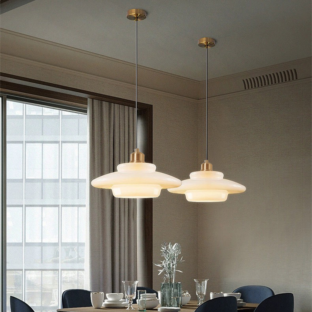 Nordic Glass Pendant Light | H5.1-7.4 in | Minimalist Ceiling Fixture | Modern Home Lighting | Brick by Brick