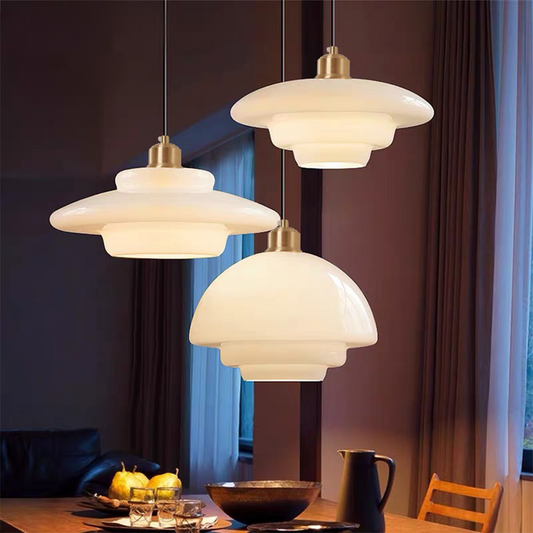 Nordic Glass Pendant Light | H5.1-7.4 in | Minimalist Ceiling Fixture | Modern Home Lighting | Brick by Brick