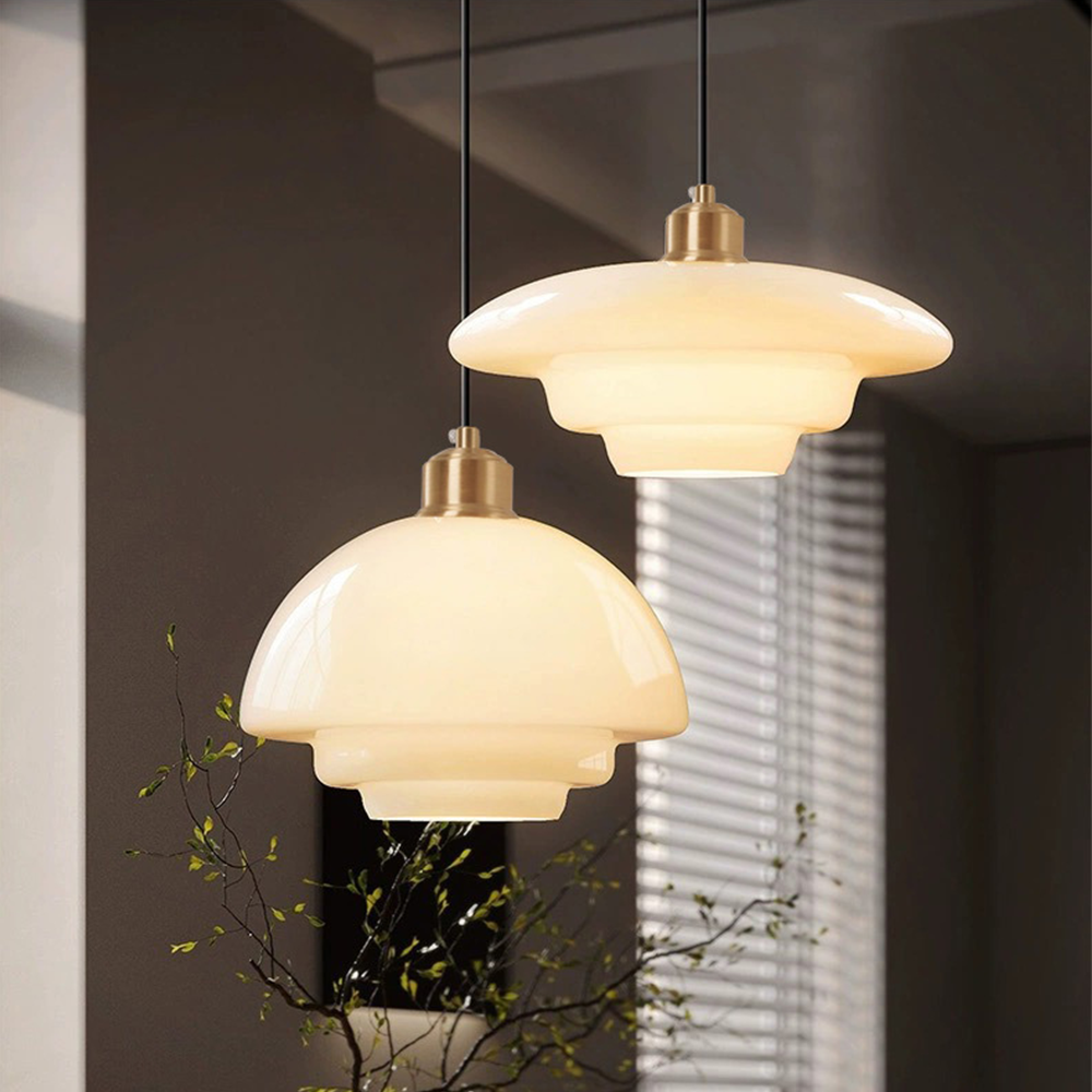 Nordic Glass Pendant Light | H5.1-7.4 in | Minimalist Ceiling Fixture | Modern Home Lighting | Brick by Brick