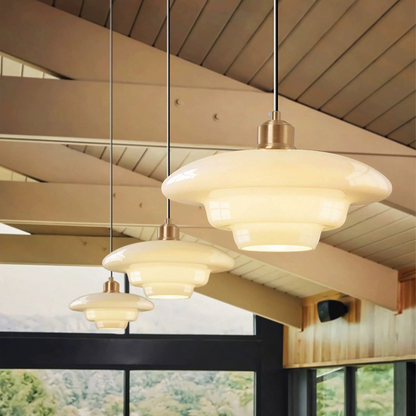 Nordic Glass Pendant Light | H5.1-7.4 in | Minimalist Ceiling Fixture | Modern Home Lighting | Brick by Brick