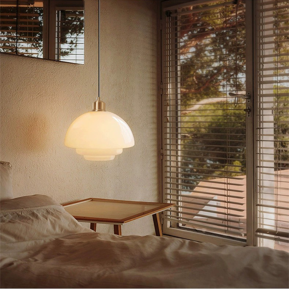 Nordic Glass Pendant Light | H5.1-7.4 in | Minimalist Ceiling Fixture | Modern Home Lighting | Brick by Brick