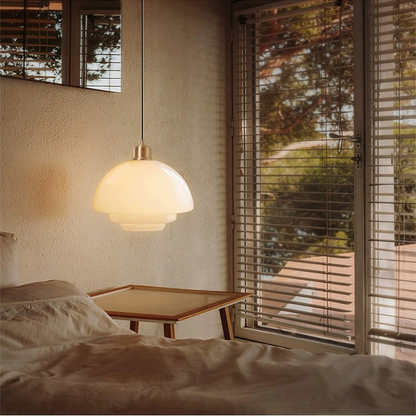 Nordic Glass Pendant Light | H5.1-7.4 in | Minimalist Ceiling Fixture | Modern Home Lighting | Brick by Brick