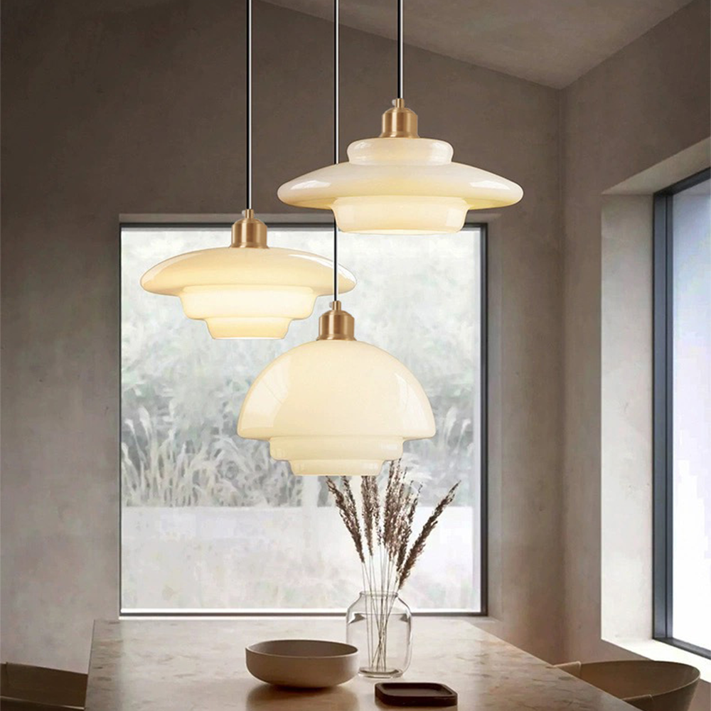 Nordic Glass Pendant Light | H5.1-7.4 in | Minimalist Ceiling Fixture | Modern Home Lighting | Brick by Brick