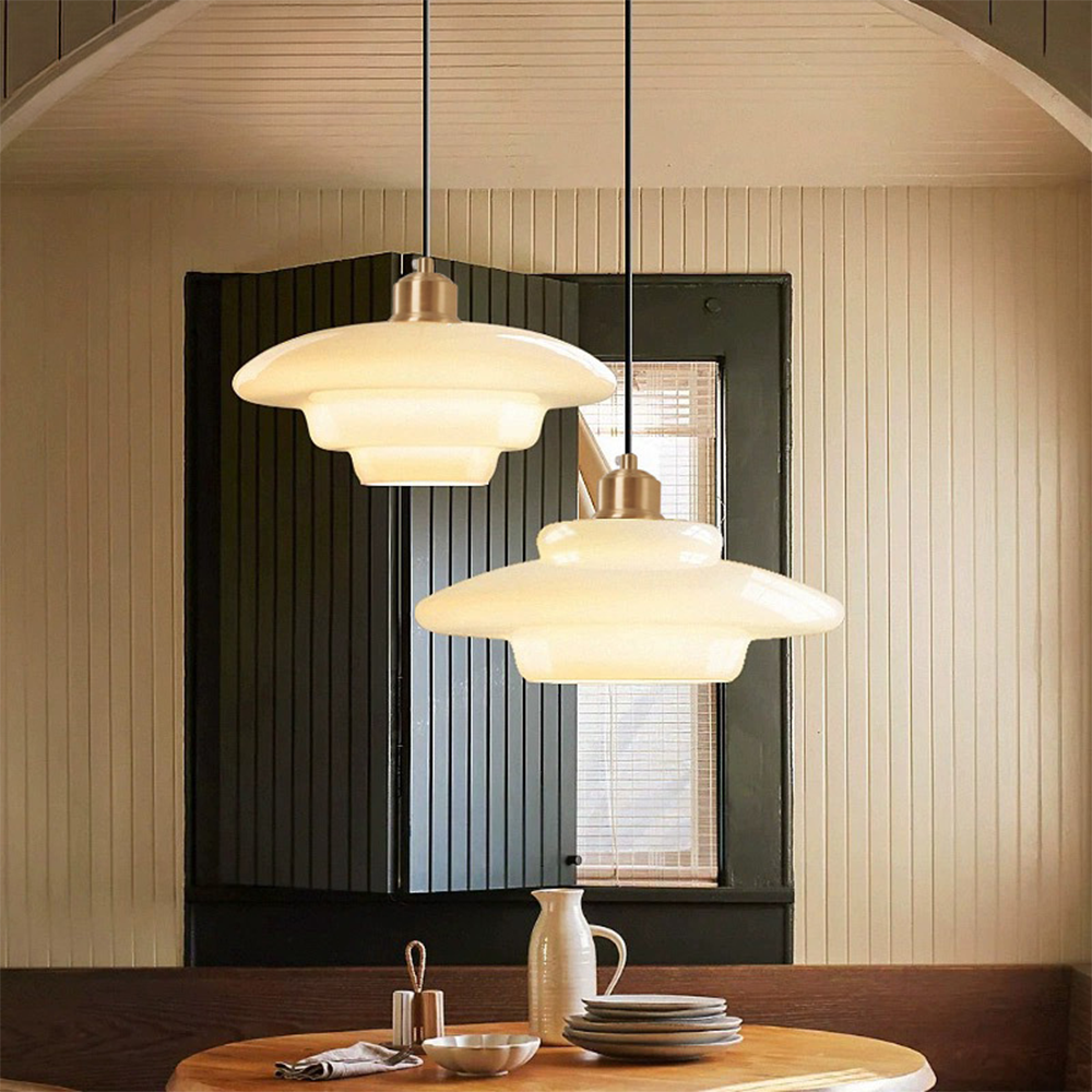 Nordic Glass Pendant Light | H5.1-7.4 in | Minimalist Ceiling Fixture | Modern Home Lighting | Brick by Brick