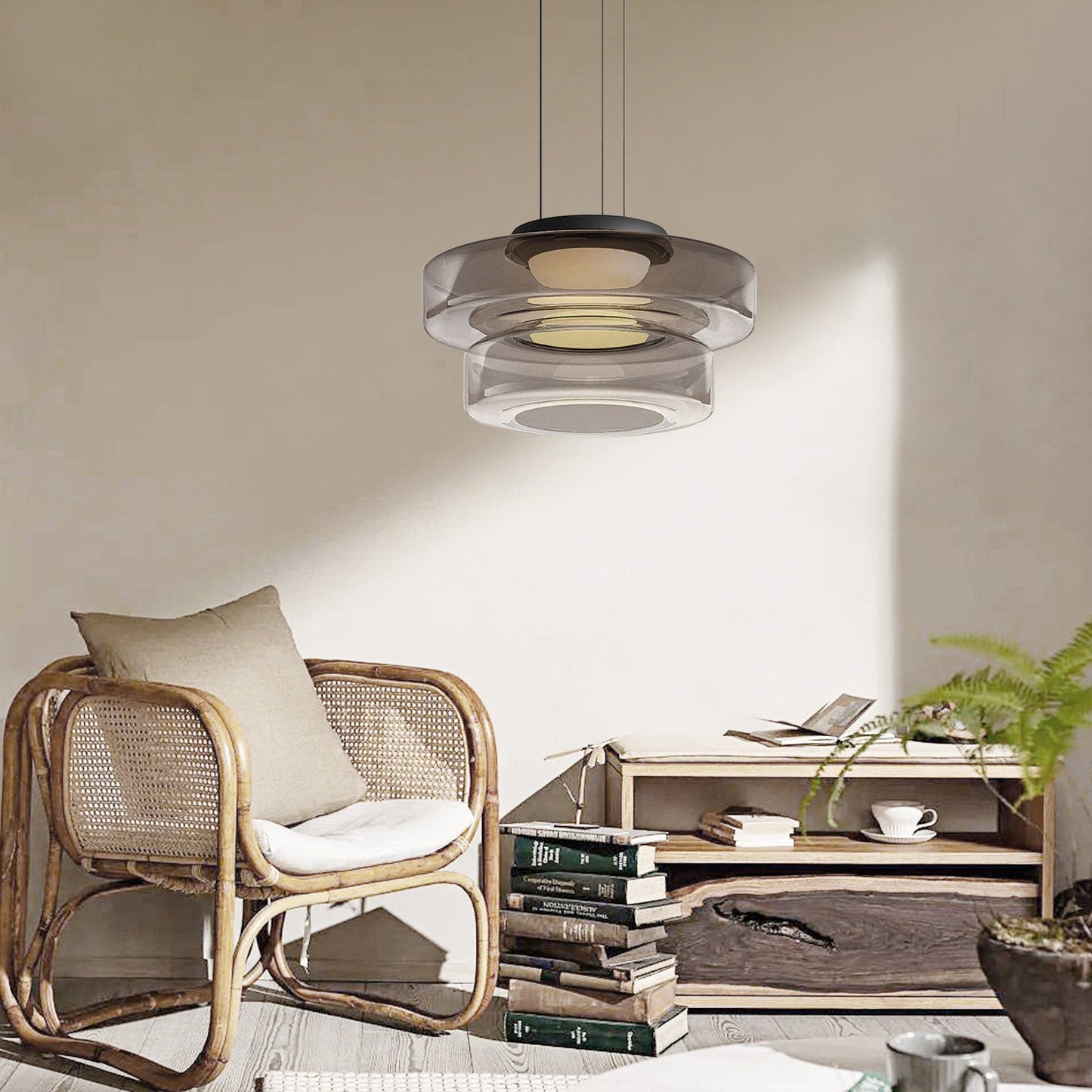 Creative Glass Pendant Lamp | Single layers- Three Layers | Modern Round Design | Warm LED Hanging Light | Brick by Brick