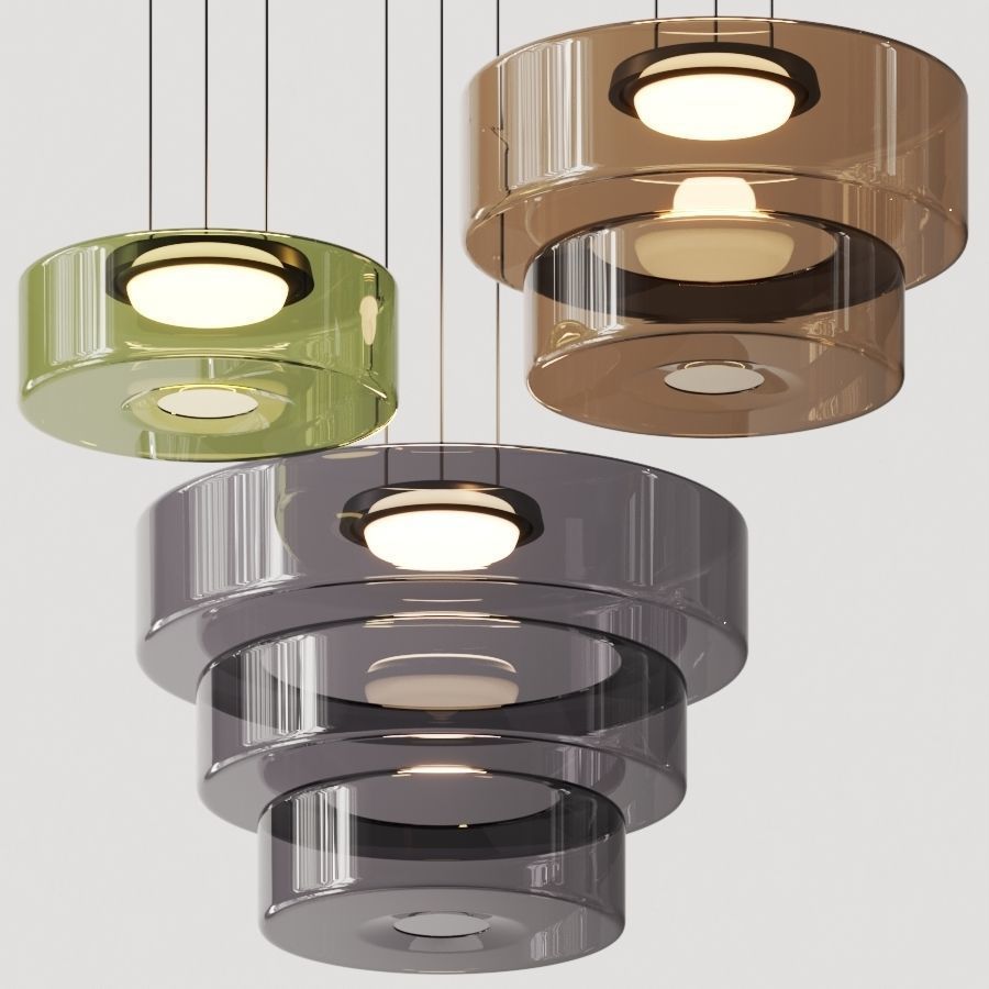 Creative Glass Pendant Lamp | Single layers- Three Layers | Modern Round Design | Warm LED Hanging Light | Brick by Brick
