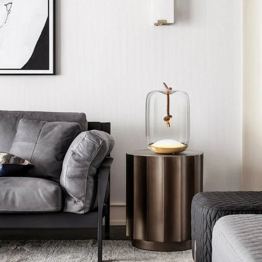 Nordic Knot Table Lamp | Modern Glass Drum | 10.2 Bedside & Living Room Lighting | Soft Ambient | Brick by Brick London 1