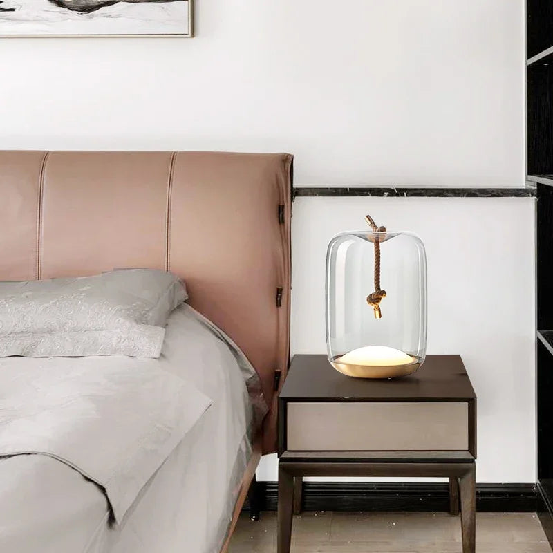Nordic Knot Table Lamp | Modern Glass Drum | 10.2 Bedside & Living Room Lighting | Soft Ambient | Brick by Brick London 3