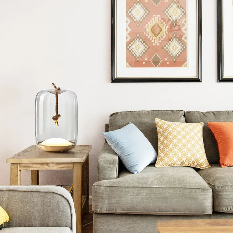 Nordic Knot Table Lamp | Modern Glass Drum | 10.2 Bedside & Living Room Lighting | Soft Ambient | Brick by Brick London 5