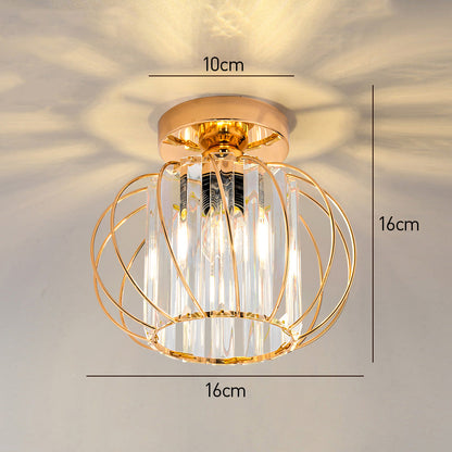Modern Black Cage Ceiling Light | Iron Frame with Clear Glass Panels | E27 Bulb | Brick by Brick