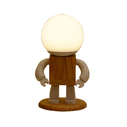 Nordic Wooden Robot Table Lamp | Whimsical Desk Light | 9.8 Bamboo & Wood | Energy-Efficient LED | Brick by Brick London 3
