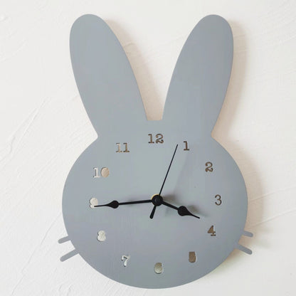 Nordic Bunny Wall Clock | 8.7 x 13.8 in | Wooden Rabbit Design | Modern Scandinavian Nursery Decor | Brick by Brick