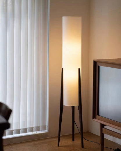 Walnut Floor Lamp | 10.2 x 49.9 in | Solid Wood Artistic Lamp | Scandinavian Design | LED E27 Socket | Brick by Brick