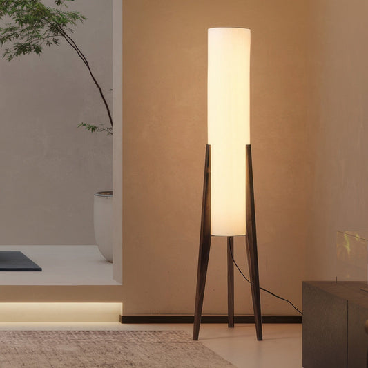 Walnut Floor Lamp | 10.2 x 49.9 in | Solid Wood Artistic Lamp | Scandinavian Design | LED E27 Socket | Brick by Brick