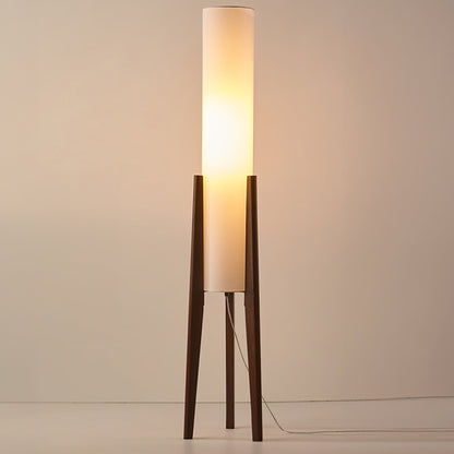 Walnut Floor Lamp | 10.2 x 49.9 in | Solid Wood Artistic Lamp | Scandinavian Design | LED E27 Socket | Brick by Brick