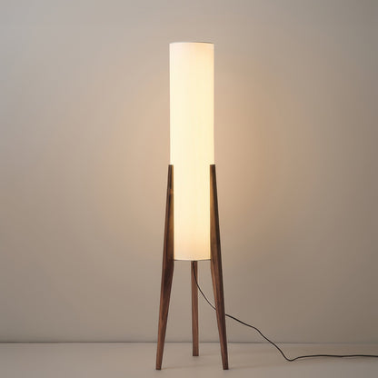 Walnut Floor Lamp | 10.2 x 49.9 in | Solid Wood Artistic Lamp | Scandinavian Design | LED E27 Socket | Brick by Brick