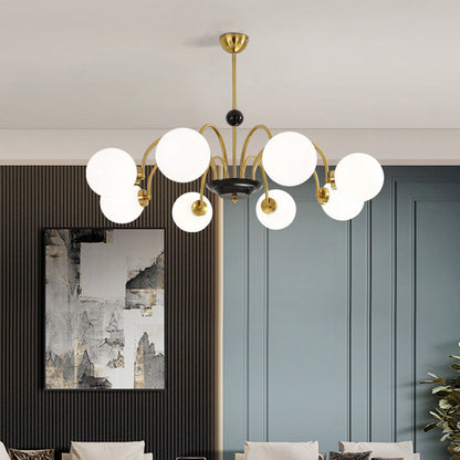 Modern Chrome Chandelier | Nordic Glass Ceiling Light | Contemporary Pendant Fixture | 220V–240V | Brick by Brick