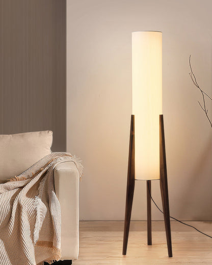 Walnut Floor Lamp | 10.2 x 49.9 in | Solid Wood Artistic Lamp | Scandinavian Design | LED E27 Socket | Brick by Brick