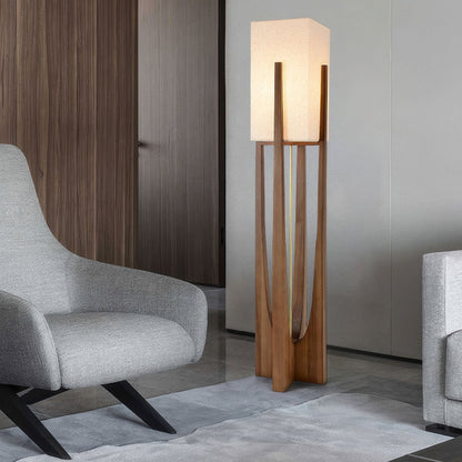 Japandi Walnut Floor Lamp |  9" x 20" or 9" x 32" | Minimalist Solid Wood | Japanese-Inspired Design | Brick by Brick
