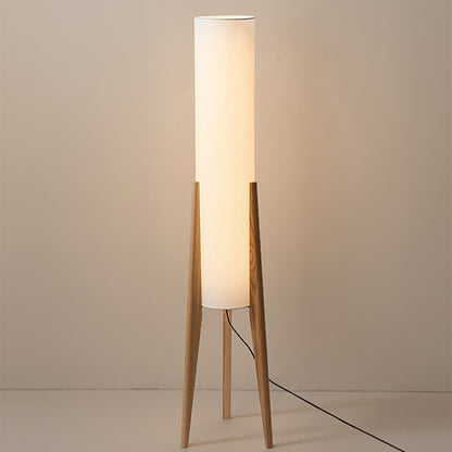Walnut Floor Lamp | 10.2 x 49.9 in | Solid Wood Artistic Lamp | Scandinavian Design | LED E27 Socket | Brick by Brick