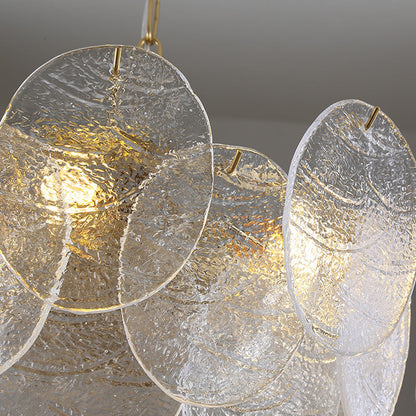 Gold Wavy Glass Chandelier | 16.5–19.7 x 15.7–19.7 inc | Modern Ceiling Light | Elegant Pendant | Brick by Brick