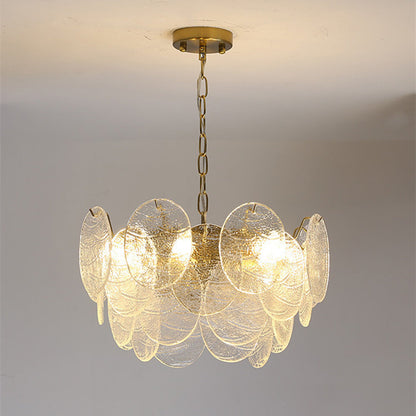 Gold Wavy Glass Chandelier | 16.5–19.7 x 15.7–19.7 inc | Modern Ceiling Light | Elegant Pendant | Brick by Brick
