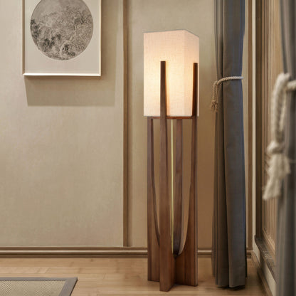 Japandi Walnut Floor Lamp |  9" x 20" or 9" x 32" | Minimalist Solid Wood | Japanese-Inspired Design | Brick by Brick