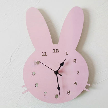Nordic Bunny Wall Clock | 8.7 x 13.8 in | Wooden Rabbit Design | Modern Scandinavian Nursery Decor | Brick by Brick