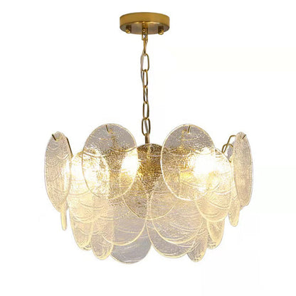 Gold Wavy Glass Chandelier | 16.5–19.7 x 15.7–19.7 inc | Modern Ceiling Light | Elegant Pendant | Brick by Brick